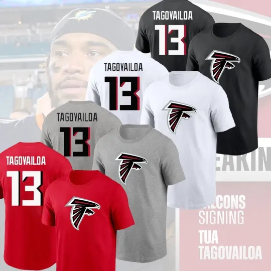 Tua Tagovailoa #13 Atlanta Falcons 2026 Player Name & Number