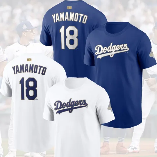 Yoshinobu Yamamoto #18 Los Angeles Dod.gers 2026 Gold Collection Name & Number