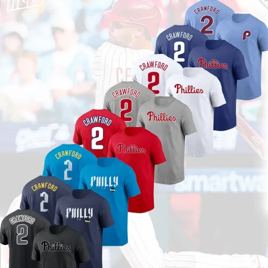 Justin Crawford #2 Philadelphia Phillies 2026 Player Name & Number For Fan