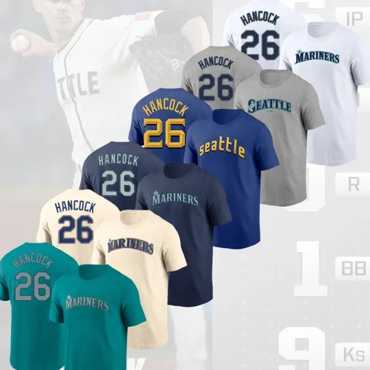 Emerson Hancock #26 Seattle Mariners 2026 Player Name & Number For Fans