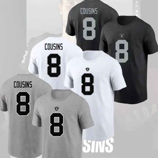 Kirk Cousins #8 Las Vegas Raiders 2026 Player Name & Number