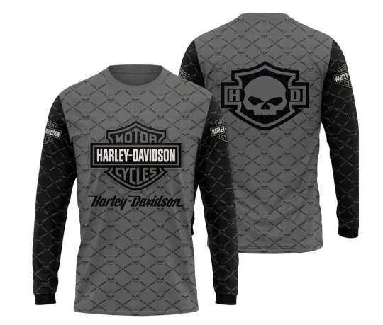 Haarleyy Davidson 3D Printed Long Sleeve Shirt for Men