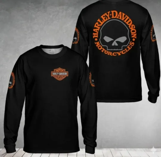 Discover Haarleyy Davidson 3D Printed Long Sleeve Shirt for Men