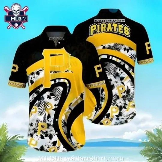 Discover Pittsburgh Baseball Team Piratess Abstract Wave Hawaiian Shirt – Artistic Swirl,