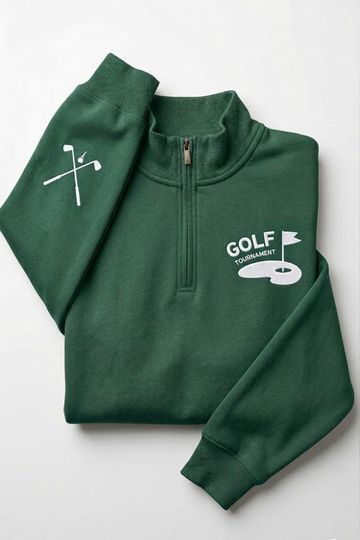 Discover Embroidered Golf Tournament Quarter Zip Sweatshirt, Golf Club Zip Sweatshirt, Golf Lover Gift