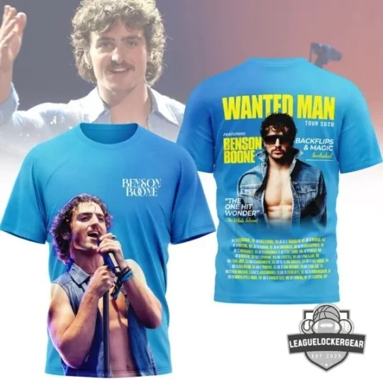Discover Benson Boone Wanted Man Tour 2026 T-Shirt Gift For Music Fan Tee Merch