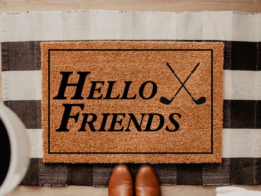 Discover Hello Friends Golf Master Doormat, Golf Lover Gift, Sports Fan Welcome Mat, Hello Friends Entry Rug, Front Porch Decor, Outdoor Decor DM80