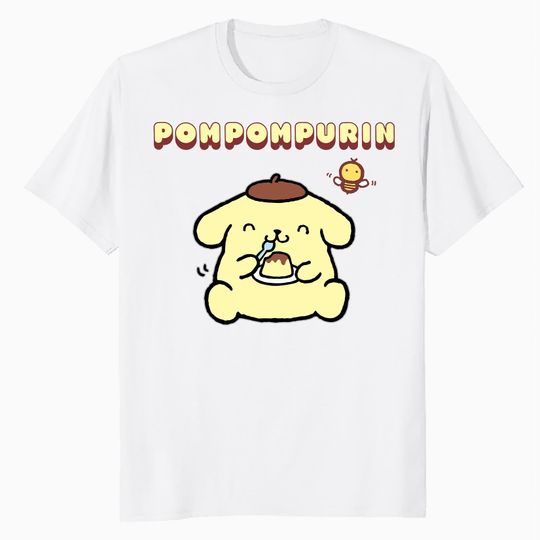 Hello Kitty Pompompurin T-Shirt, Sweet Yummy Food Theme Tee Japanese Anime Shirt