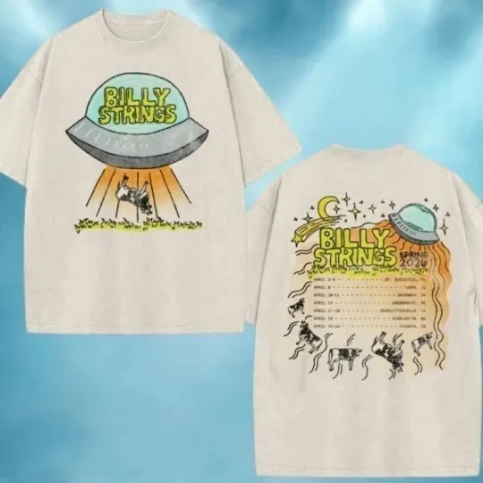 Discover Billy Strings UFO T-Shirt Spring 2026 Tour Graphic Tee Unisex Full size BO2878