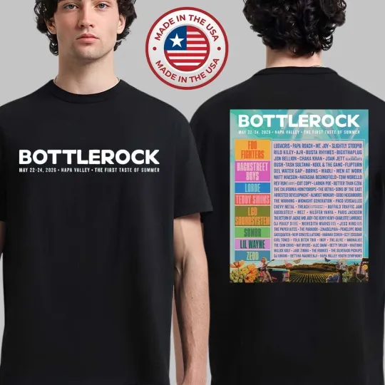 Discover BottleRock Napa Valley 2026 Festival Full Lineup Unisex T-Shirt