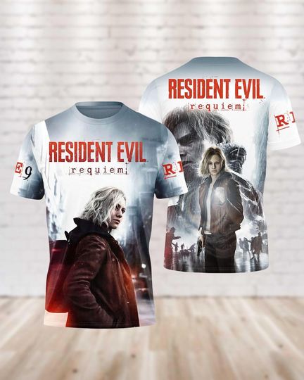 Resident Evil Requiem 3D Shirt, Leon Kennedy Tee Shirt, RE Character Fan Gift, Horror Game Tee