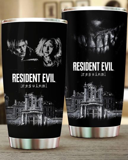 Horror Resident Evil Requiem Tumbler, Leon Kennedy Gamer Tumbler Cup, RE Character Fan Gift