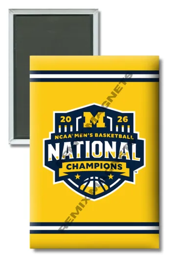Discover Michigan Wolverines men's basketball NCAA 2026 National Champions magnet