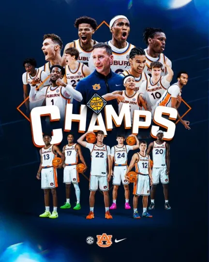 Auburn Tigers Men’s Basketball 2026 NIT Champions  Poster
