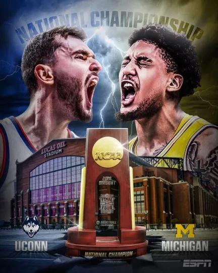 2026 NCAA Division 1 Men’s Basketball National Championship UConn Huskies Poster