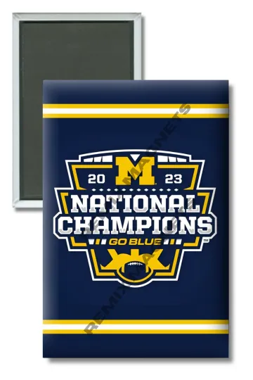 Discover 2023 University of Michigan Wolverines Football National Champions 2 x 3 Magnet