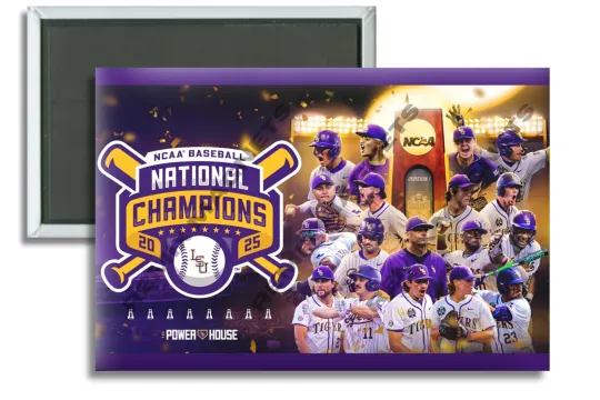 2025 NCAA Men's Baseball National Champions LSU Tigers Magnet