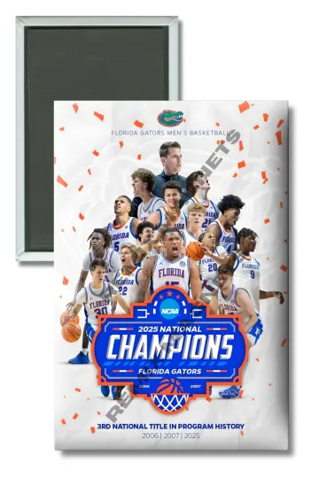 2025 NCAA Men's Basketball National Champions Florida Gators  2" x 3" Magnet