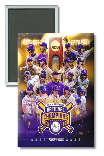 Discover 2025 NCAA Men's Baseball National Champions LSU Tigers Magnet