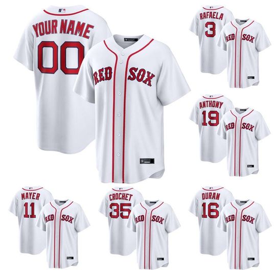 Discover Personalized Boston Red Sox White baseball jersey, custom name and number