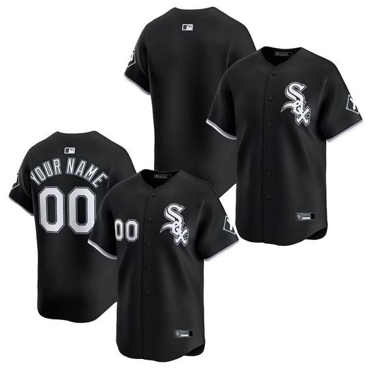 Personalized Chicago White Sox Black baseball jersey, custom name and number