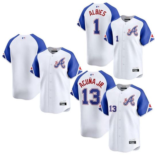 Personalized Atlanta Braves White Baseball Jersey, Custom Name & Number