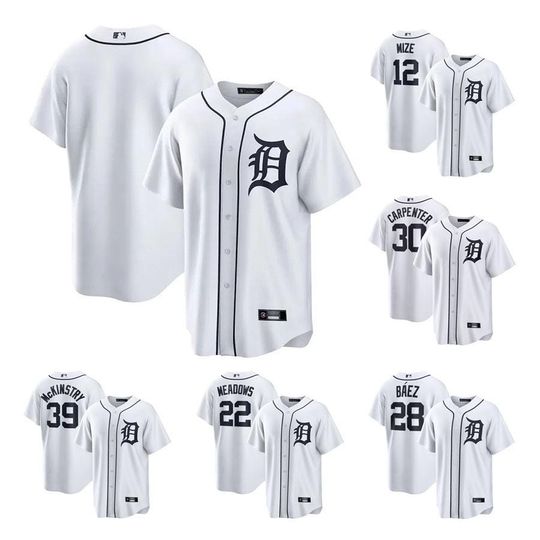 Personalized men's Detroit Tigers White Baseball jersey with custom name and number