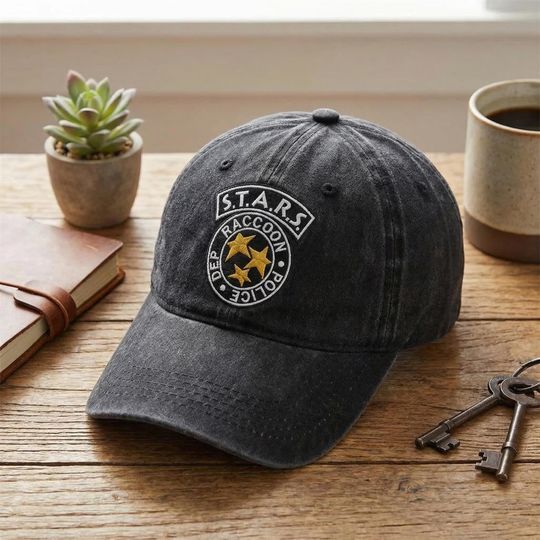 Discover Resident Evil Embroidered Cap, Umbrella Corporation Hat, Leon Kennedy Cap, Horror Game Merch, Gamer Gift