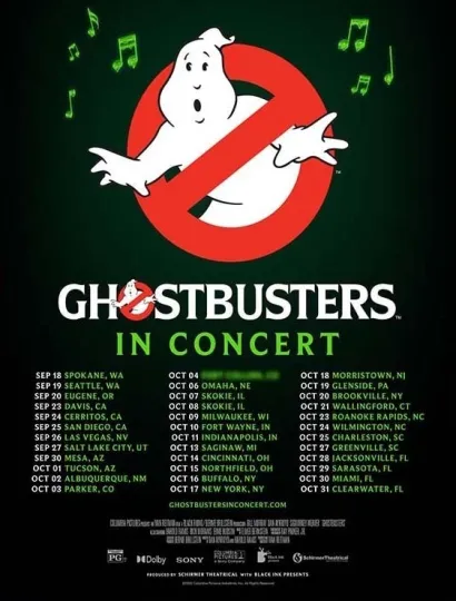Ghostbusters In Concert 2026 Tour Poster Movie Music Print