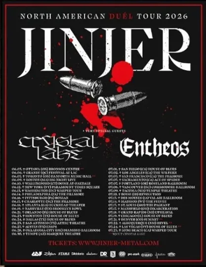 Discover Jinjer North American Tour 2026 Schedule Tour Dates Poster  Unframed