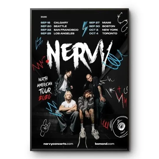 Discover Nervy North American Tour 2026 Concert Poster