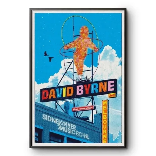 David Byrne Melbourne VIC Jan 22 2026 Tour Poster Wall Art