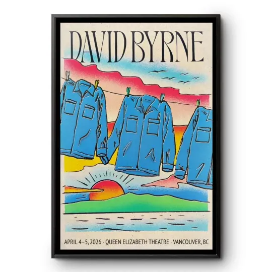 David Byrne Vancouver BC On Apr 4-5 2026 Tour Poster