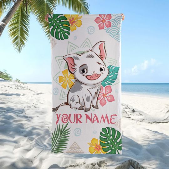 Discover Personalized Pua Beach Towel, Disney Princess Pua Birthday Towel Bath Pool Summer Beach Trip, Disney Girl Trip