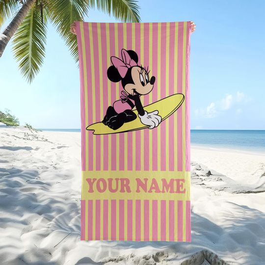 Discover Minnie Mouse Beach Towel, Minnie Bath Towel, Pool Towel, Disneyland Gift For Kid, Kids Beach Towel, Summer Vacation