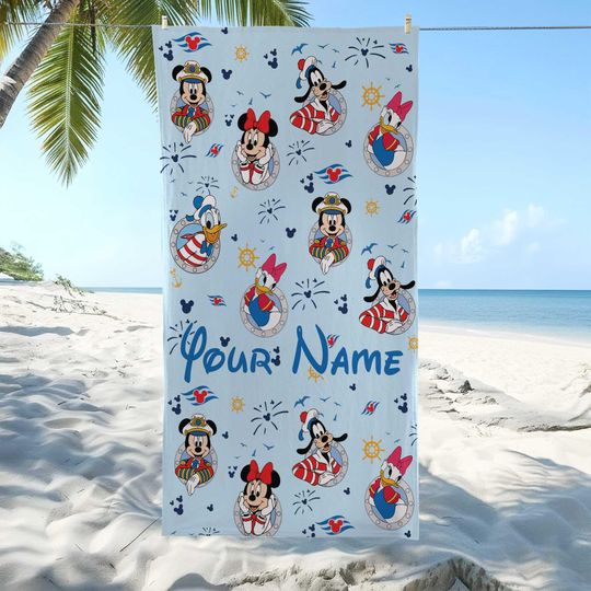 Discover Custom Disney Cruise 2026 Beach Towel, Family Cruise Vacation 2026 Towel, Custom Disney, Kids towel, Summer Gift, Disneyland Trip