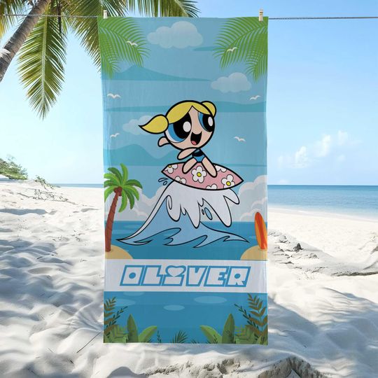 Discover Custom Bubbles Beach Towel, Powerpuff Girls Summer Beach Towel, Kids towel, Summer Gift, Family Trip Towel