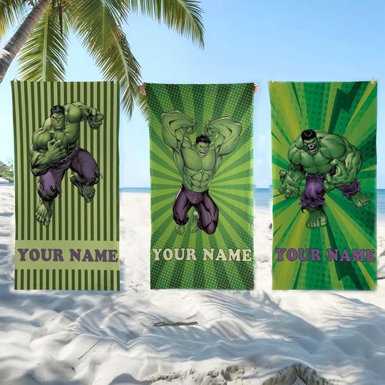 Discover Custom Marvel Hulk Beach Towel, Hulk Beach Towel, Disney Beach Towel, Avengers Characters Tropical Hawaii Towel, Summer Towel