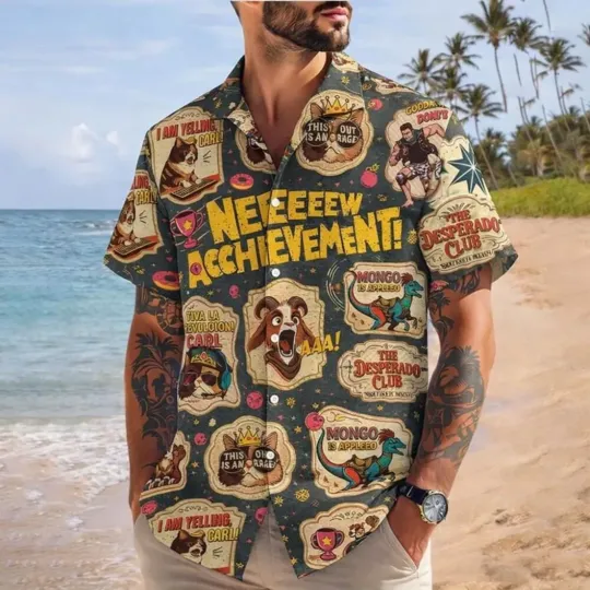 Discover Dungeon Crawler Carl Hawaiian Shirt Fantasy DnD RPG Gamer Dragon Button Up