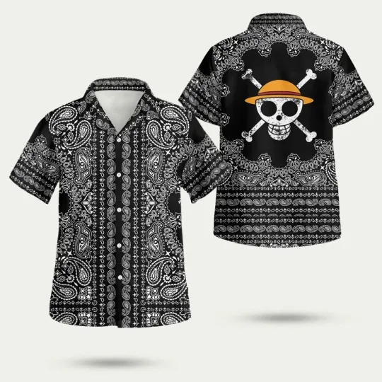 Discover Monkey D Luffy One Piece Skull Hawaiian Shirt
