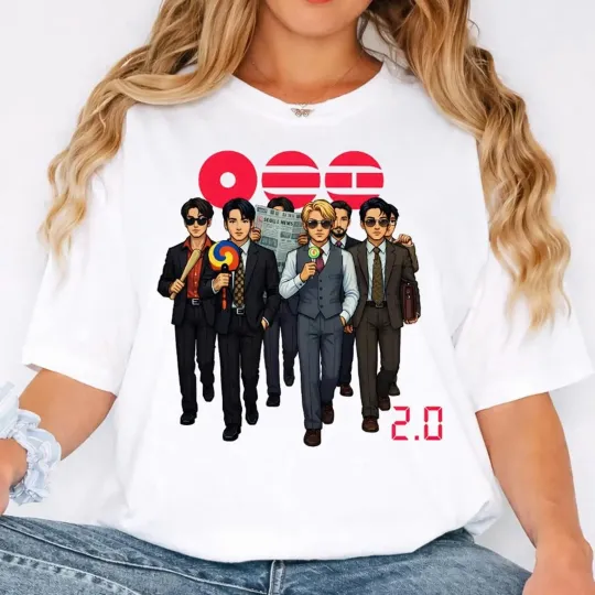 Discover BTS 2.0 MV Arirang Shirt, BTS Tour 2026 Cute Chibi Group Graphic Tee