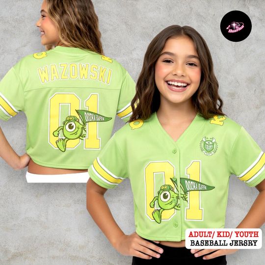 Mike Wazowski Monsters University Crop Top Jersey, Oozma Kappa Baseball Shirt