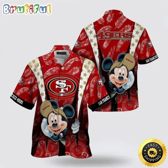 San Francisco 49ers Mickey Mouse Ball Aloha football Hawaiian Shirt