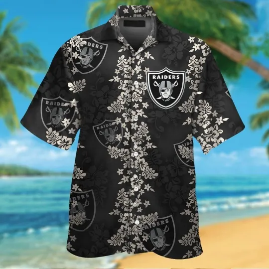 Las Vegas Raiders Tropical Palm Tree Summer Aloha Hawaiian Shirt VER021