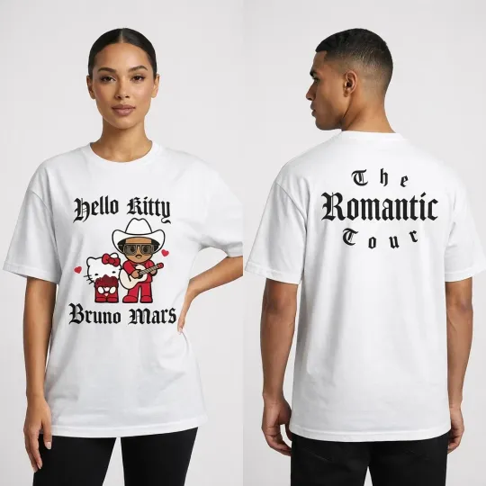 Hello Kitty x Bruno Mar The Romantic Tour T-Shirt, New Show, Tour Shirt S - 3XL