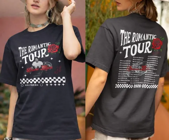 Discover Bruno Mars The Romantic World Tour 2026 T Shirt, Bruno Mars Fan Shirt
