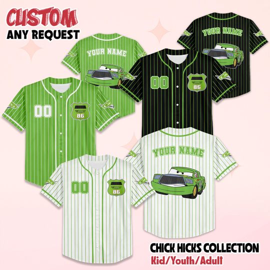 Personalized Chick Hicks Baseball Jersey, Disney Cars Chick Hicks Jersey Shirt, Disney Cars Baseball Team Outfit, Gift For Fan