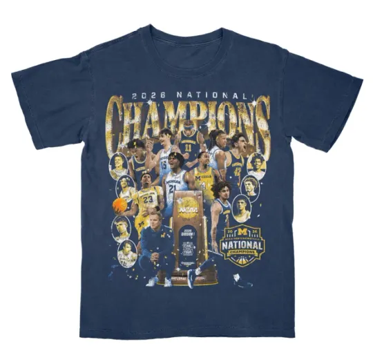 Discover Michigan Wolverines Men's Basketball Campus Ink 2026 National Championship Team