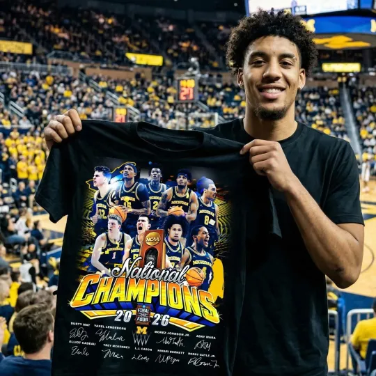 2026 National Champions Michigan Wolverines Men’s Basketball Shirt