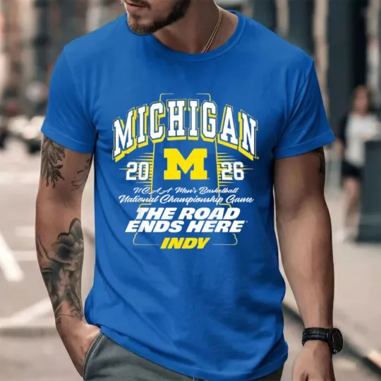 Michigan 2026 National Champions Basketball Blue Maize Graphic Shirt